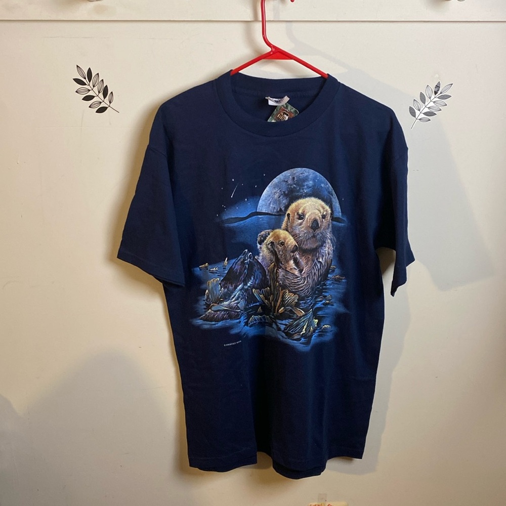 Habitat Otters in the Night Tee Shirt Akron Zoo Large